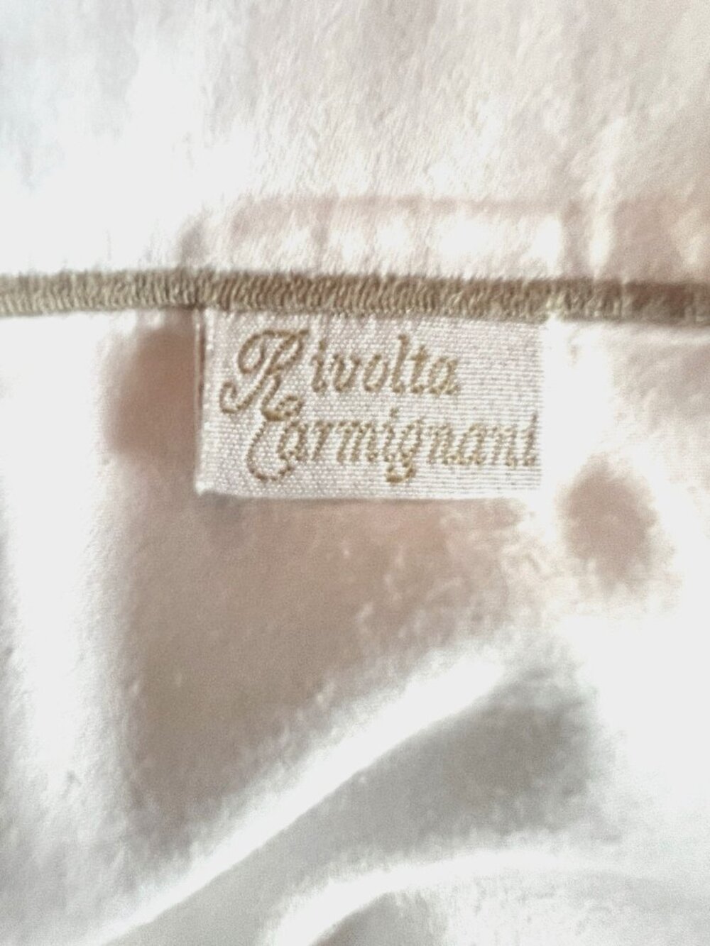 Rivolta Carmignani 100% Cotton 30” x 24” Taupe Embroidery Flanged Made in Italy